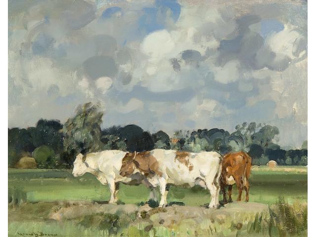Sir John Alfred Arnesby Brown (British, 1866-1955) Cattle in a field