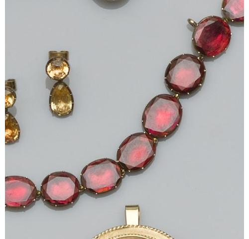 A Georgian garnet rivi&#232;re necklace