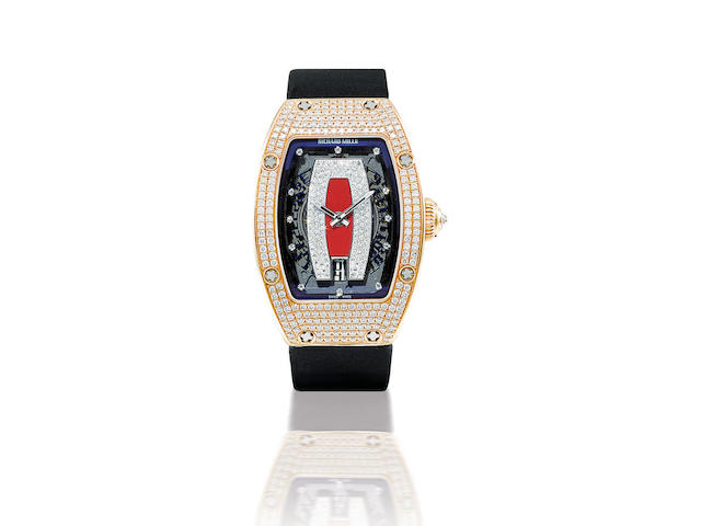 Richard Mille. A fine 18ct rose gold automatic lady's wristwatch with diamondsRM007, Case no. AF PG DDS/180, Circa 2006