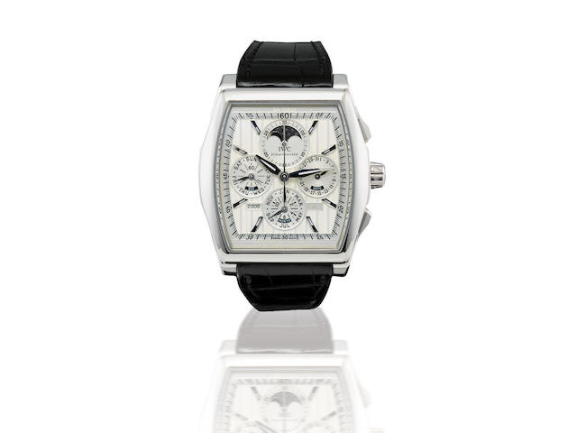 IWC. A fine and rare platinum PT950 automatic chronograph perpetual calendar limited edition wristwatchDa Vinci Perpetual Chronograph Edition Kurt Klaus, Ref: IW376201, Case no. 06/50, Circa 2008