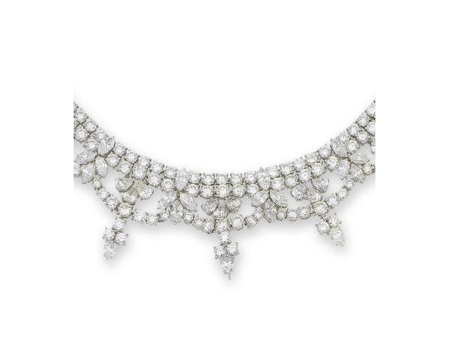 A diamond fringe necklace, by Dianoor