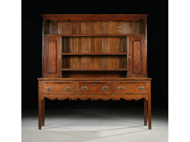 An oak and mahogany-crossbanded high dresser, early 19th Century