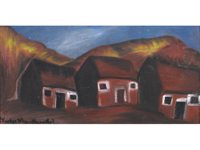 Gladys Mgudlandlu (South African, 1925-1979) Three houses