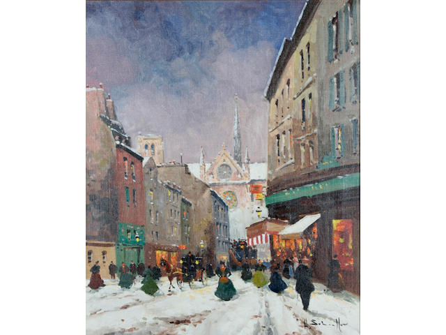 Henri Alexis Schaeffer (French, 1900-1975) "Paris in the Snow",