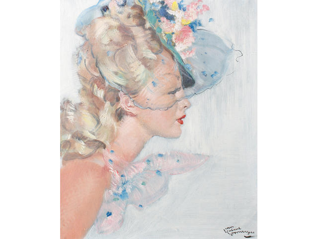 Jean-Gabriel Domergue (French, 1889-1962) 'Profil de Angela'