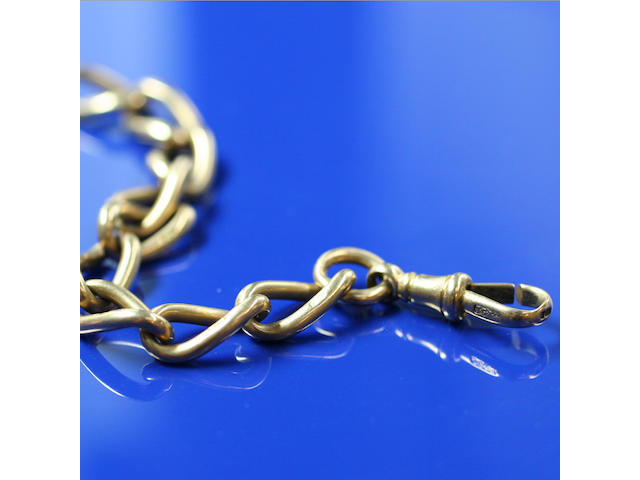 An 18ct gold double curb-link Albert chain
