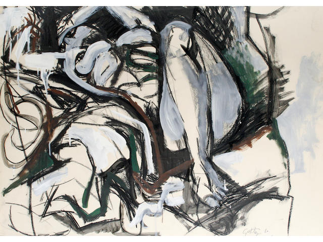 Renato Guttuso (Italian 1912-1987) Reclining female nude