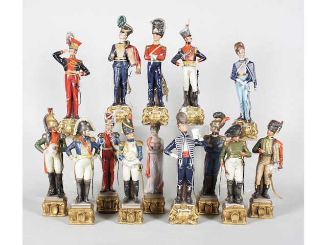 Fourteen Capodimonte style figures 20th Century.
