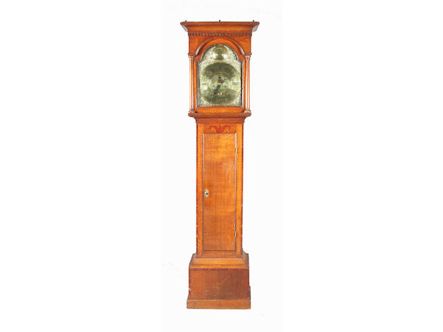 A George III oak and fruitwood crossbanded longcase clock