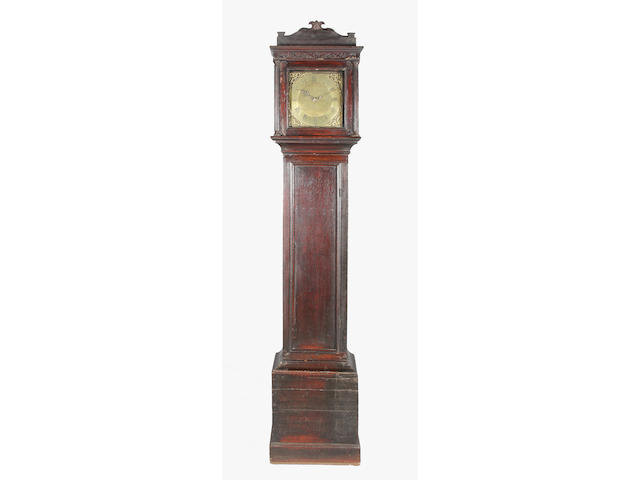 A late 18th century oak longcase clock