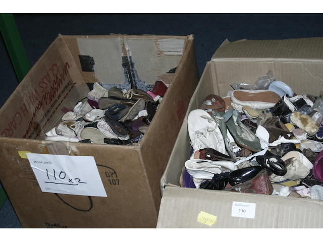 A large quantity of 20th century and earlier dolls shoes