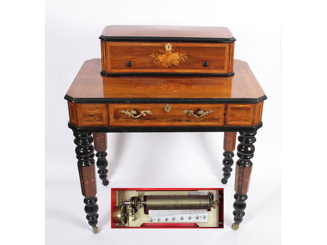 A Mandoline interchangeable musical box on stand by Paillard-Vaucher et Fils 7
