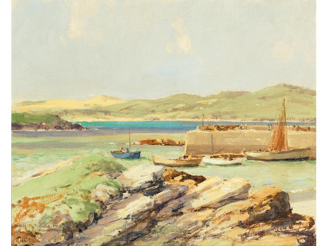 James Humbert Craig (Irish, 1878-1944) Dunfanaghy Harbour 35.3 x 43.3 cm. (14 x 17 in.)