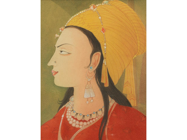 Abdur Rahman Chughtai (Pakistan, 1897-1975) The Mughal Princess,