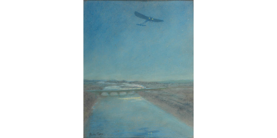 Charles Sykes (1875-1950)'Louis Bleriot Night Flight'