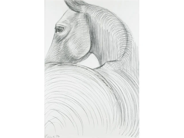 Dame Elisabeth Frink R.A. (British, 1930-1993) Horse Study 1984 99.5 x 70 cm. (39 1/2 x 27 1/2 in.)