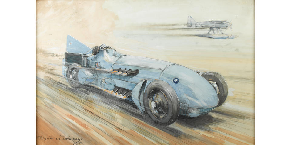 Bryan De Grineau 'Malcolm Campbell Bluebird and Supermarine S6',
