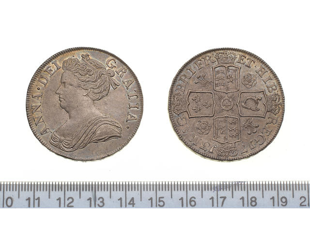 Anne, 1702-14, Crown, 1713, third draped bust left,