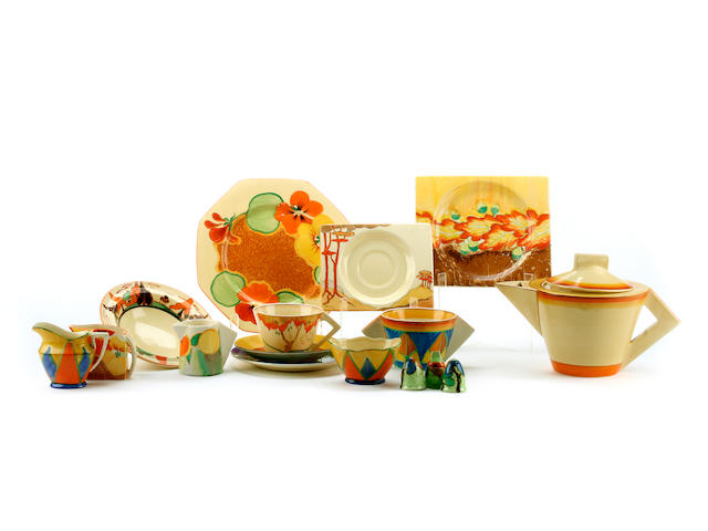 A collection of Clarice Cliff items