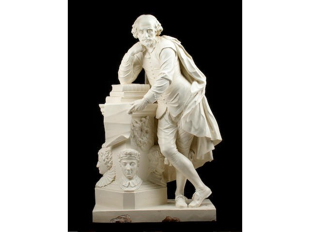 After Peter Scheemakers (Flemish, 1691&#8211;1781): A large painted metal figure of Shakespeare