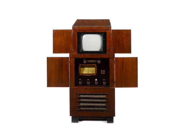 A Cossor television and wireless console, type 137T, 1936, the world's first commercial high-definition electronic television,