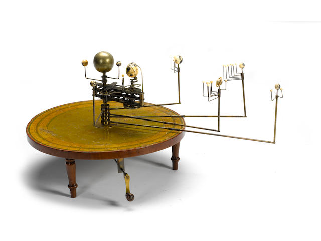 A rare Henry Negretti table planetarium or orrery, English, 1839-1848,