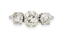 A diamond three-stone ring