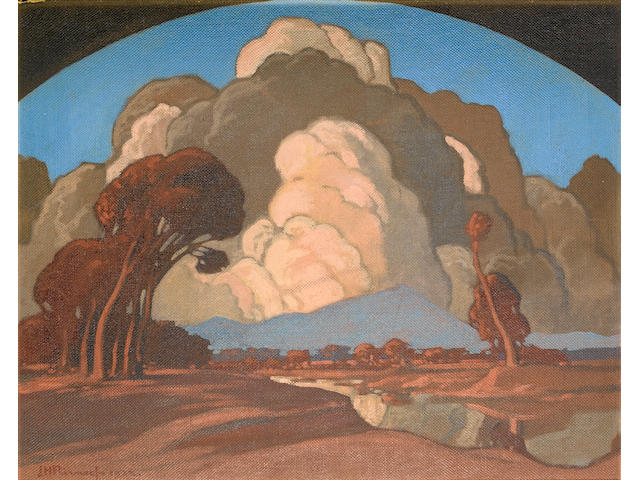 Jacob Hendrik Pierneef (South African, 1886-1957) Apies River, Pretoria, with Meintjeskop beyond