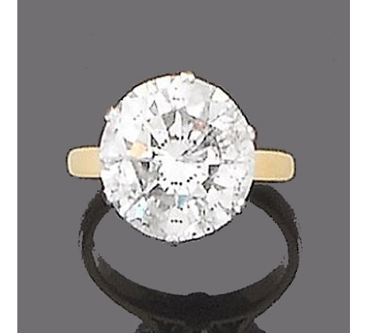 A laser drilled diamond single-stone ring