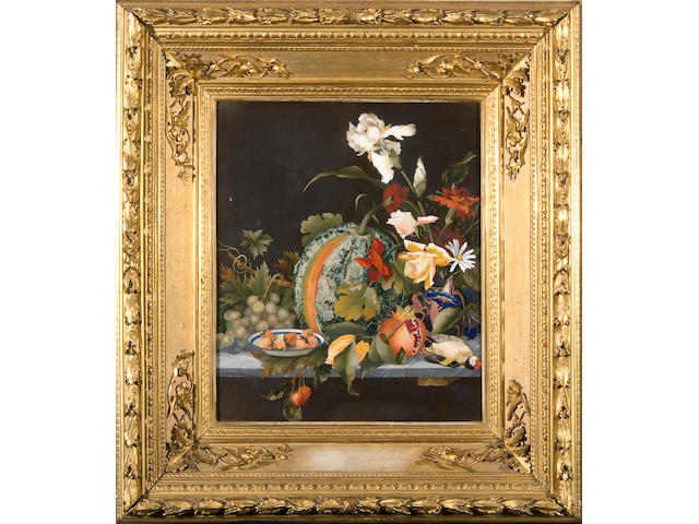 A 19th Century Italian pietra dura still life panel