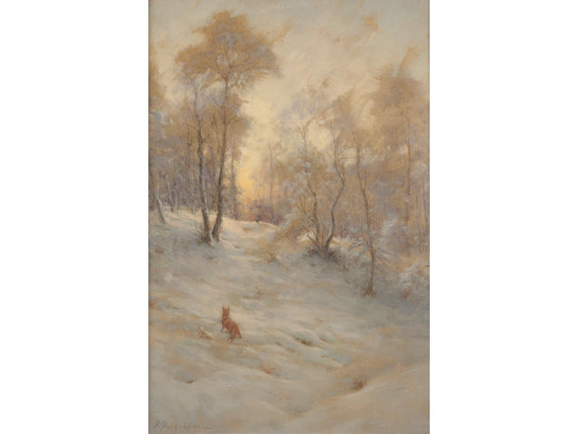 Joseph Farquharson, RA (British, 1846-1935) Fox and pheasant in snow