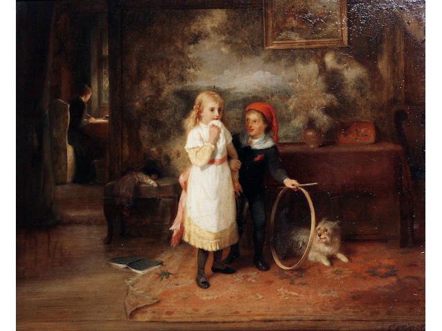 George Bernard O'Neill (British, 1828-1917) "Let's play!"