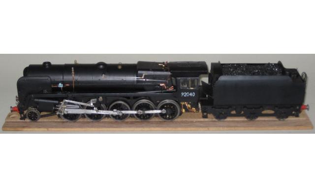 Scratch built class 9F 2-10-0 BR  locomotive 92040 and 6-wheel tender