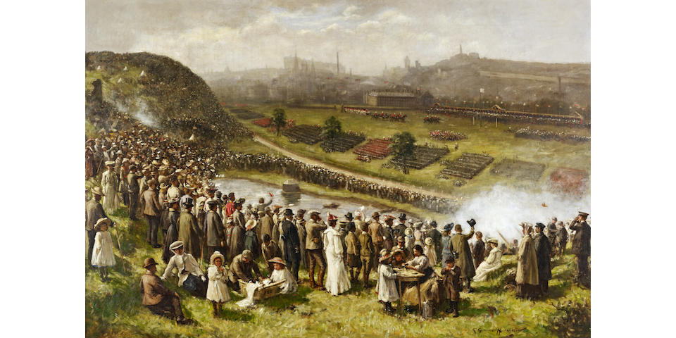 Robert Gemmell Hutchison, RSA RBA ROI RSW (British, 1855-1936) 'Scottish Volunteer Review, Edinburgh 1905'