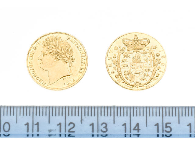 George IV, Half Sovereign, 1821, laureate head left,