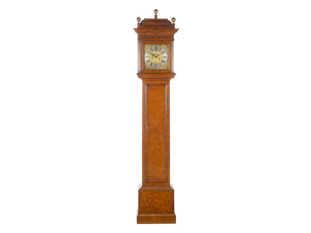 A fine and rare late 17th century burr walnut veneered longcase clock Samuel Watson, Londini fecit