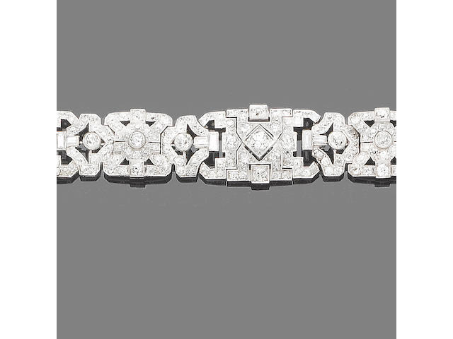 An art deco diamond bracelet,