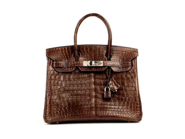 Patent Orange Crocodile Birkin Bag