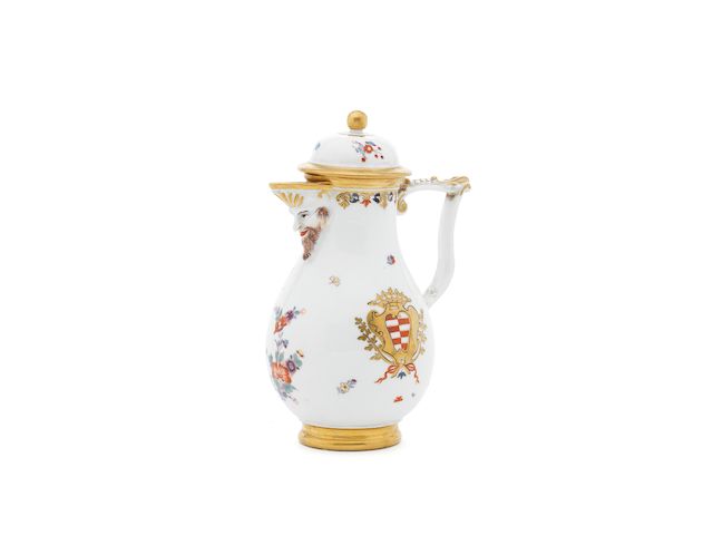A Meissen armorial coffee and tea service circa 1730
