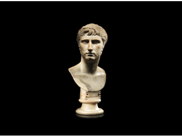 A Roman marble portrait bust of Gaius Caesar