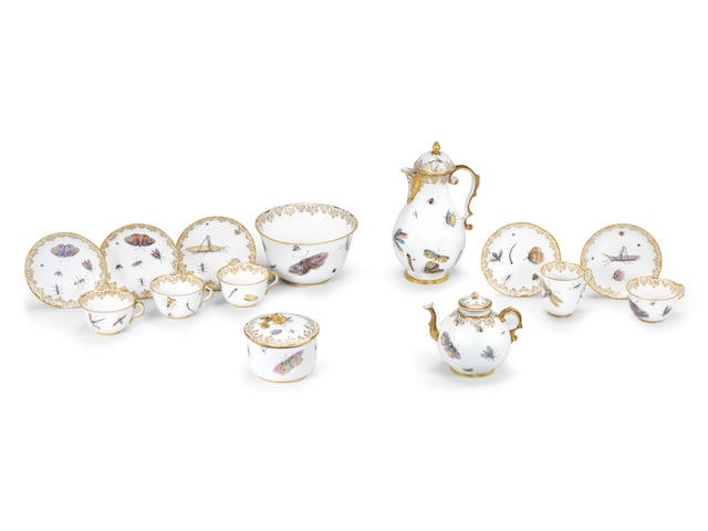 An exceptional Capodimonte porcelain tea and coffee service, circa 1750
