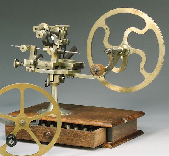 Bonhams : A 19th century Swiss nickel plated rounding up tool 28cm high