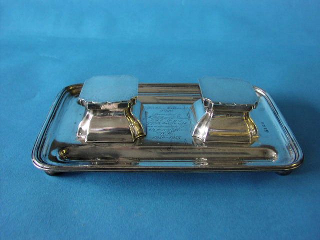 A rectangular inkstand, Birmingham 1924,