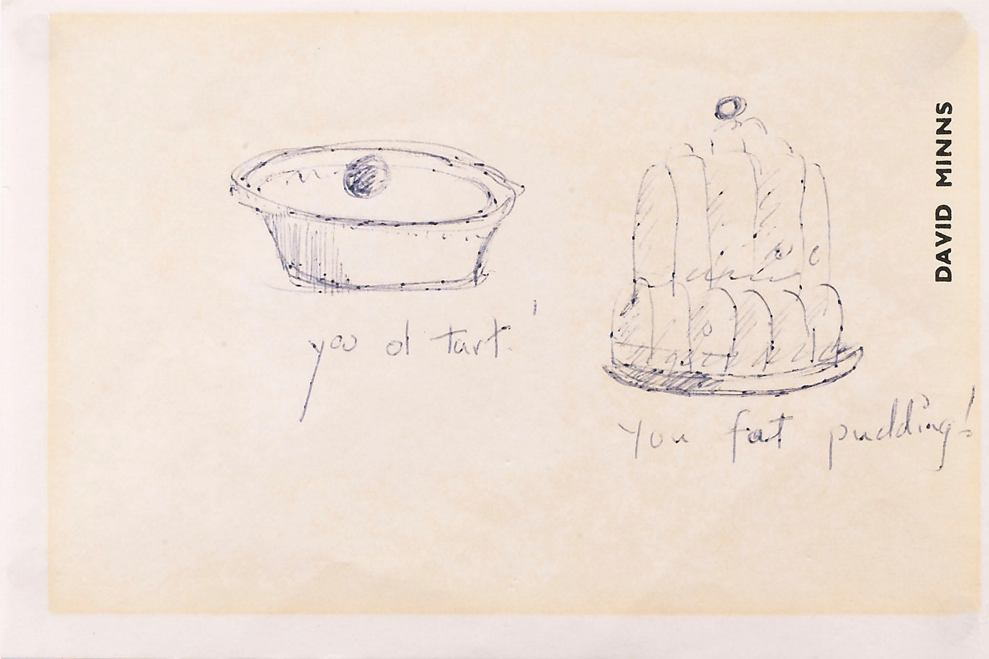 A drawing of a bakewell tart and a blancmange pudding by Freddie ...