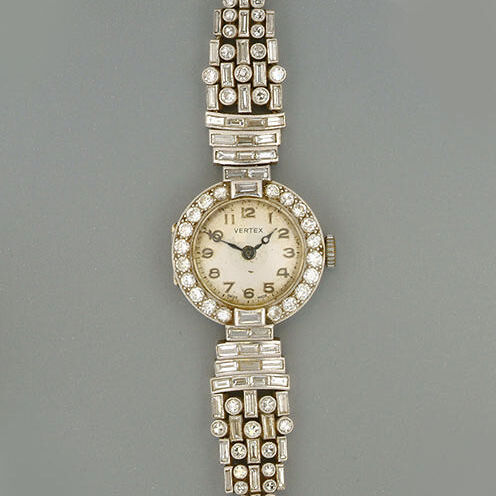 An Art Deco diamond wristwatch by Vertex