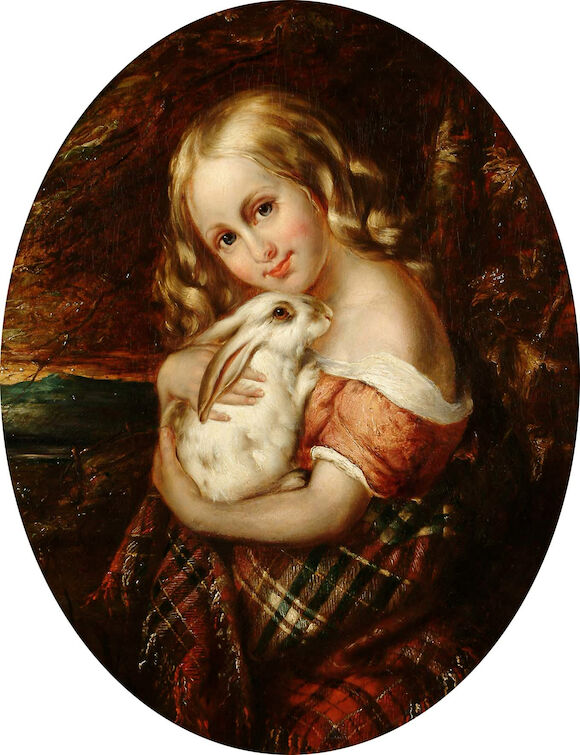 Ruben Rabbit Bonhams : Reuben Sayers (British, 1815-1880) Portrait of a young girl ...