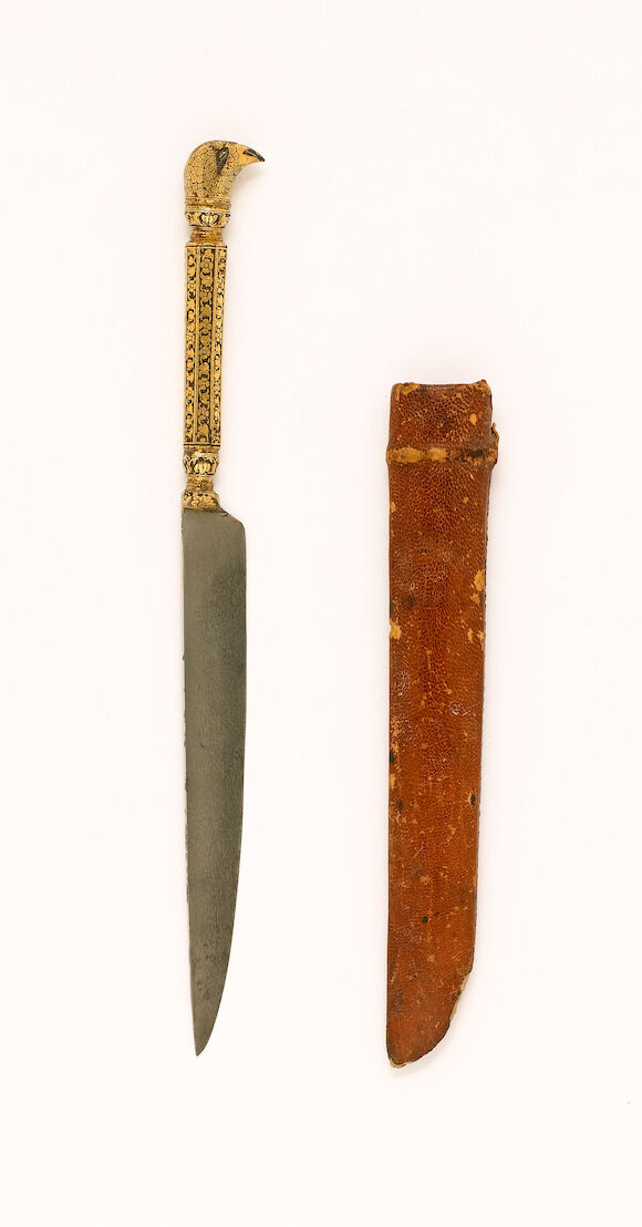 Bonhams : A Mughal gold damascened all steel Knife India, 18th Century