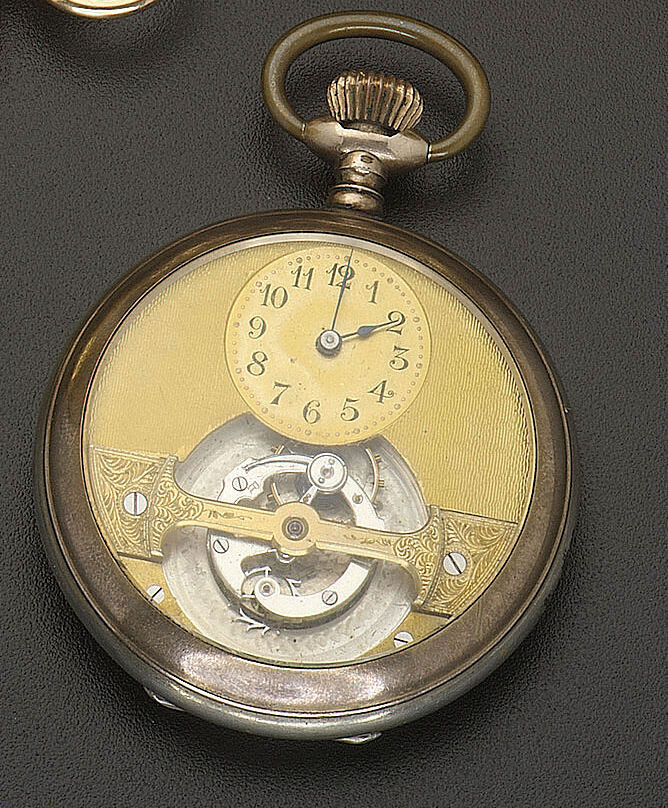 An early 20th century Swiss gold mounted silver 'Hebdomas' watch
