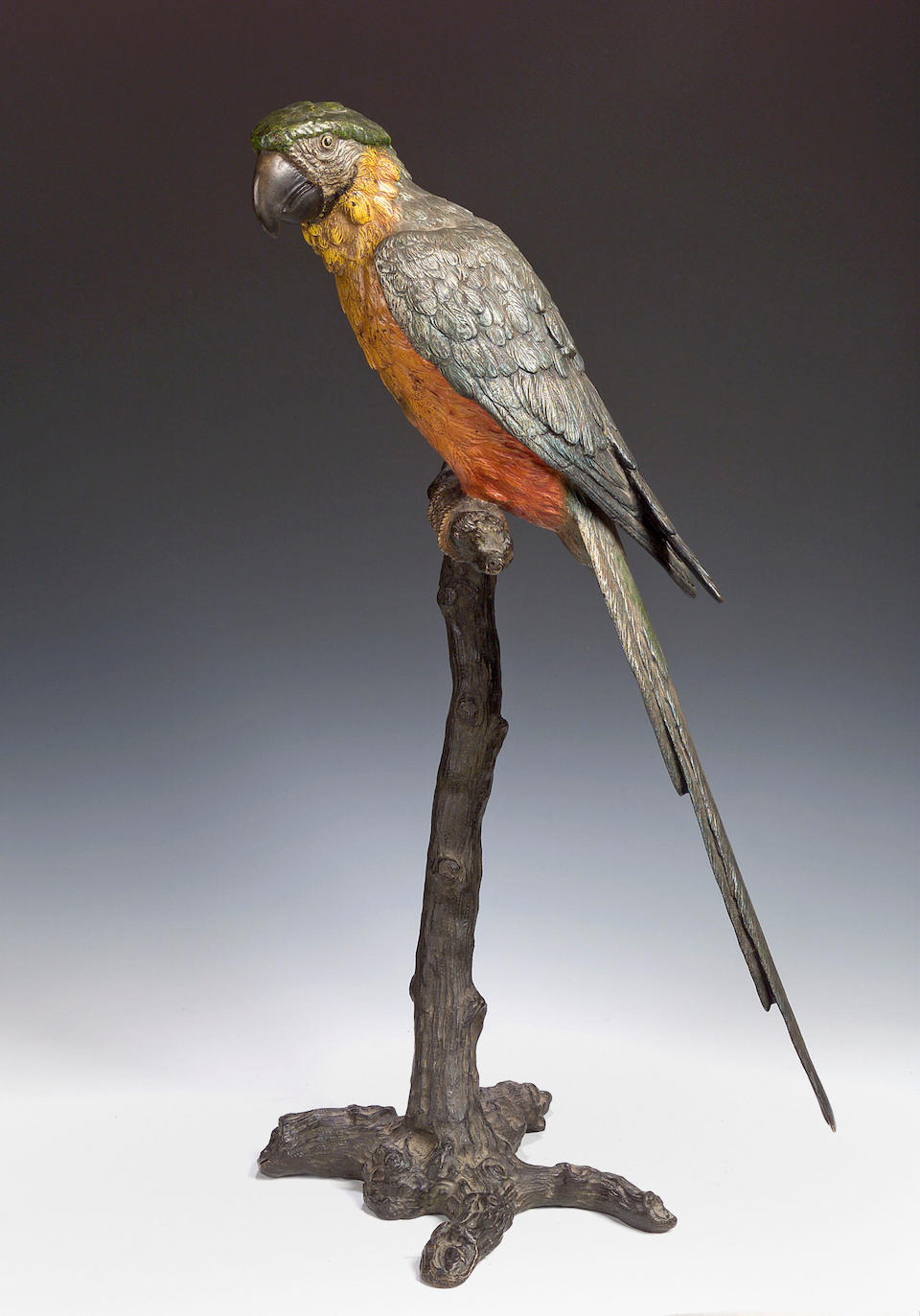 Bonhams : An unusually large and fine cold painted bronze Figure of a ...