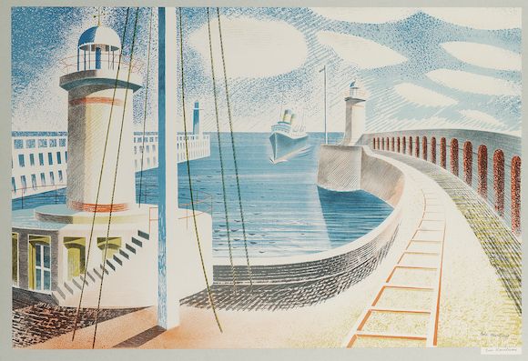 Bonhams : Eric Ravilious Newhaven Harbour